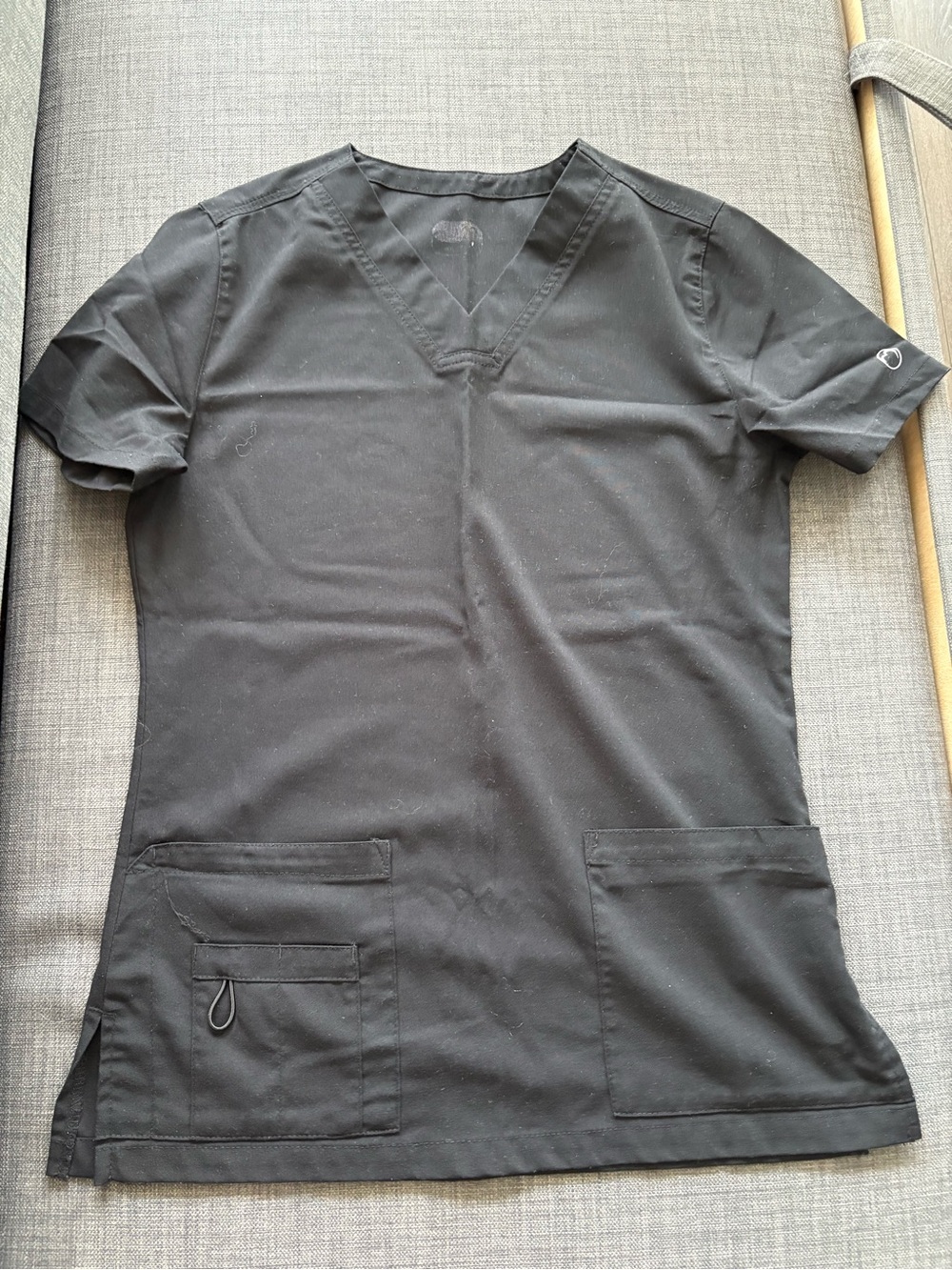 Women’s Black V-Neck Scrub Top - Classic Workwear
